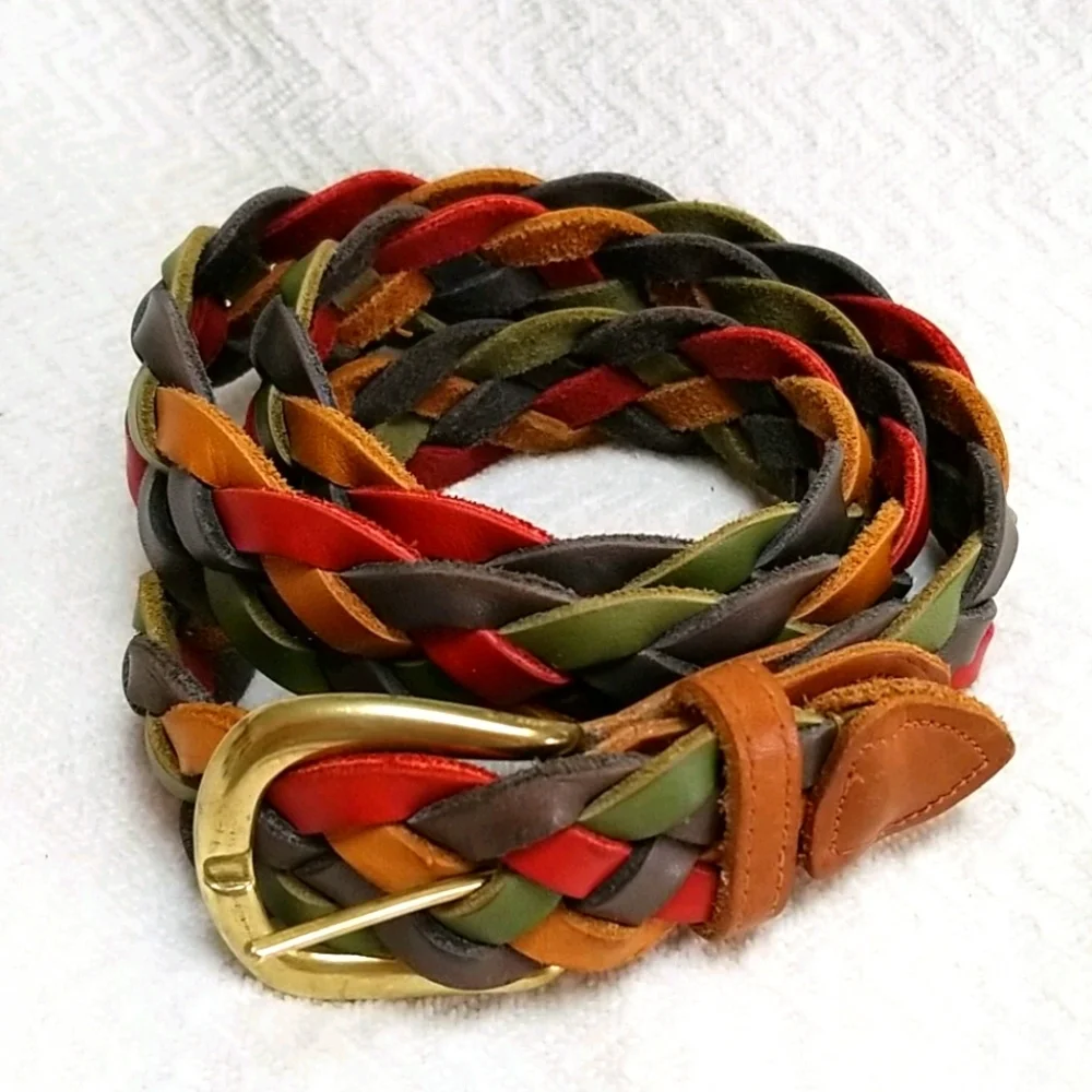 The Limited 90's Woven Rainbow Genuin Leather Belt